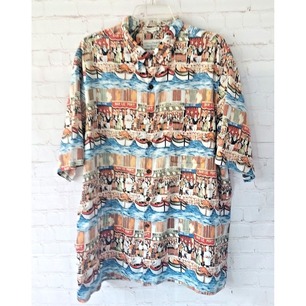 Vintage Reyn Spooner Guy Buffet‎ Shirt Venice Camp Aloha See Measurements Large